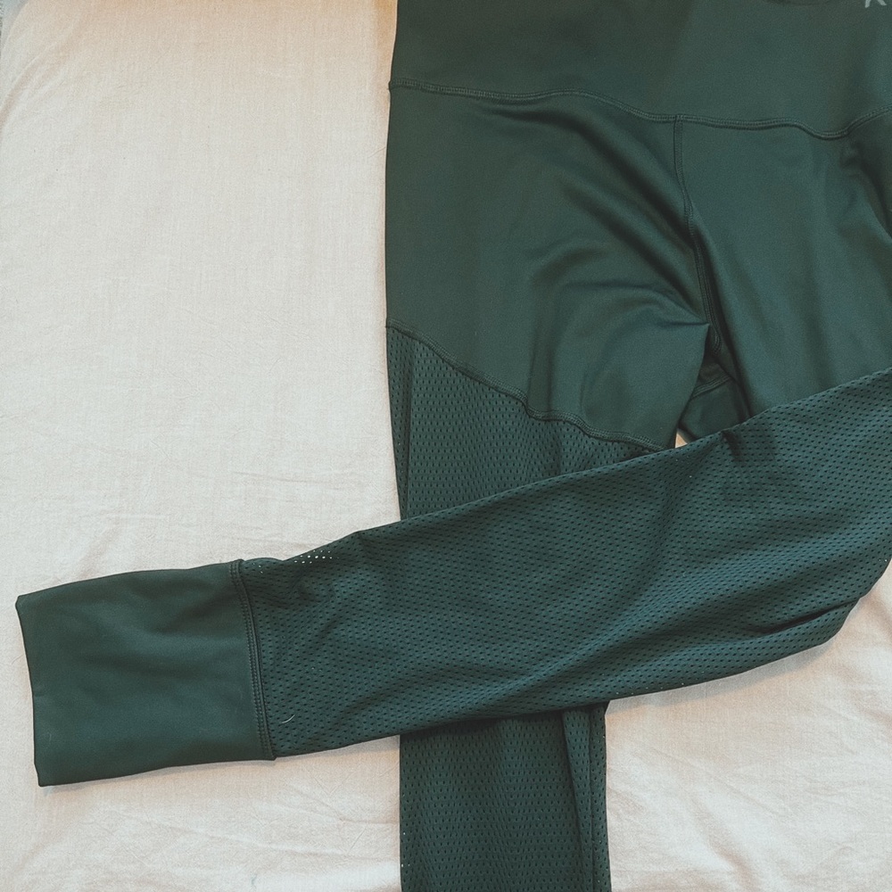 Adidas Black Partial Mesh Leggings - XL